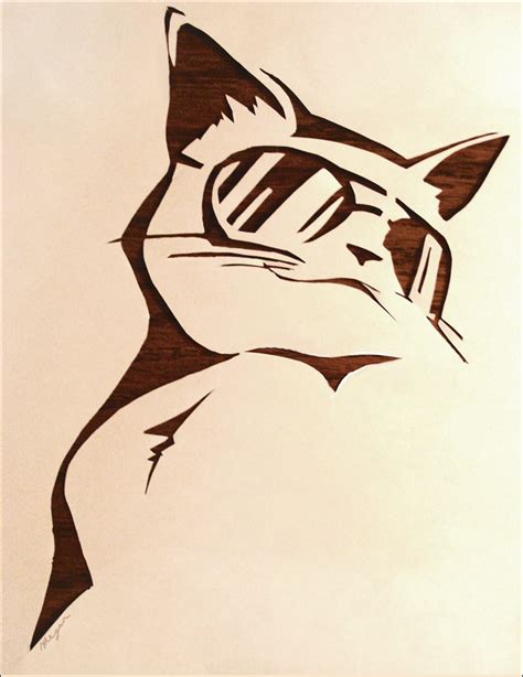 Cat Stencil By Z E A L O U S On Deviantart Cat Stencil Art Cool