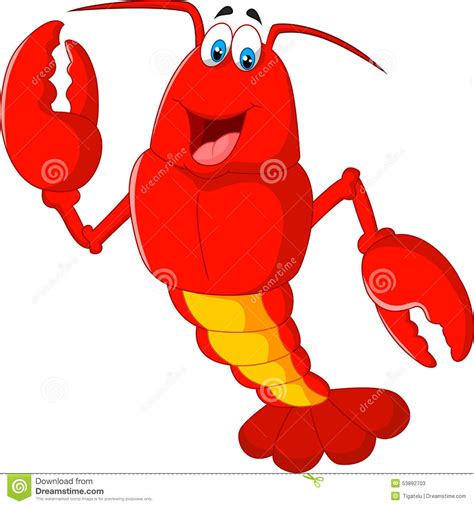 Cartoon Lobster Waving Stock Vector Image 53892703