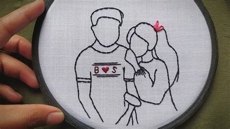 Couple Love Embroidery Tutorial ️ Embroidery For Beginners How To Embroder Lets Explore
