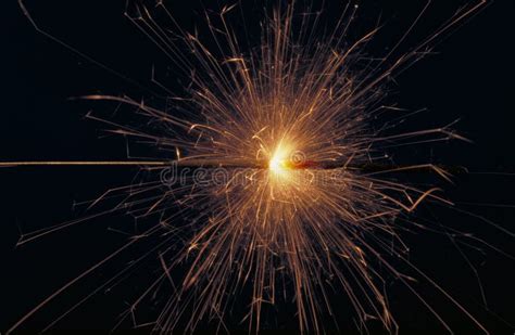 Burning Sparklers In The Dark Stock Photo Image Of Holiday Orange