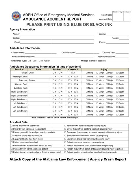 Alabama Ambulance Accident Report Form Fill Out Sign Online And