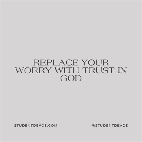Replace Worry With Trust In God Student Devos Youth Devotions