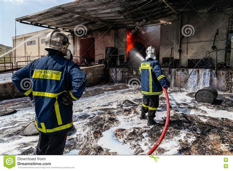 Firefighters Struggle To Extinguish The Fire That Broke Out At A Stock
