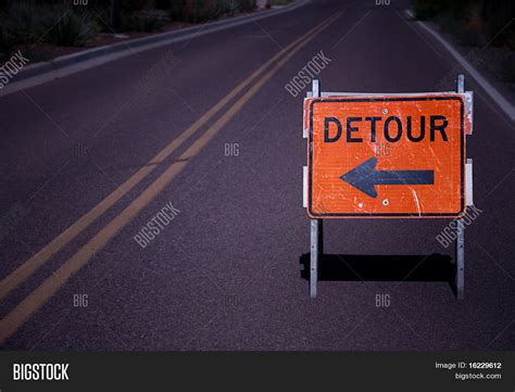 Road Detour Sign Copy Image And Photo Free Trial Bigstock