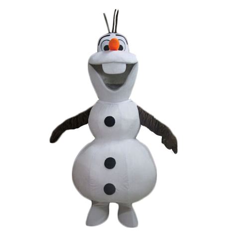 Smiling Olaf Mascot Costume Cartoon Character Snowman Mascot Costume