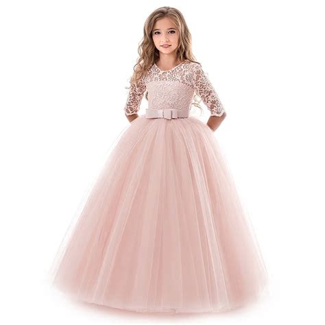 Sukienka Suknia Z Rękawkiem Różowa Sukienki Dla Nastolatek Młodzieżowe 10 11 12 Lat Dla