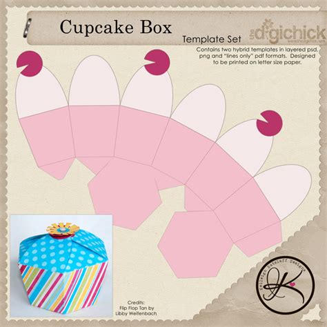 Printable Diy Cupcake Box Template