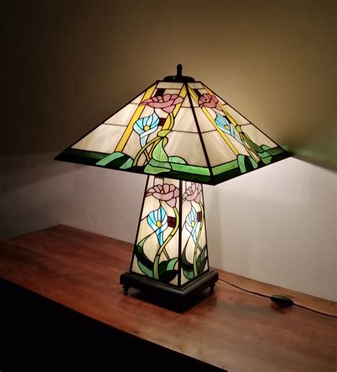 Tiffany Art Nouveau Lamp Tiffany Window Floral Etsy