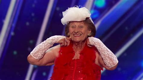 90 year old burlesque dancer gets coveted golden buzzer on america s got talent see her