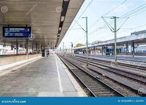Rail Roads And Platform Of Central Railway Station In Hannover Germany