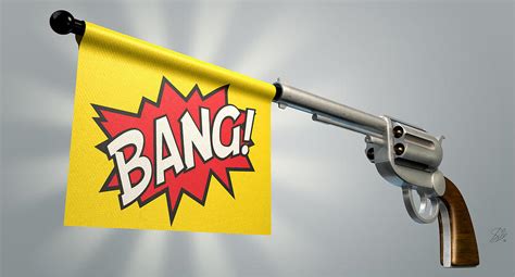 Pistol Bang Flag Digital Art By Allan Swart Pixels