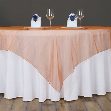 6 Pcs 60 Sheer Organza Square Table Overlays Wedding Catering Party