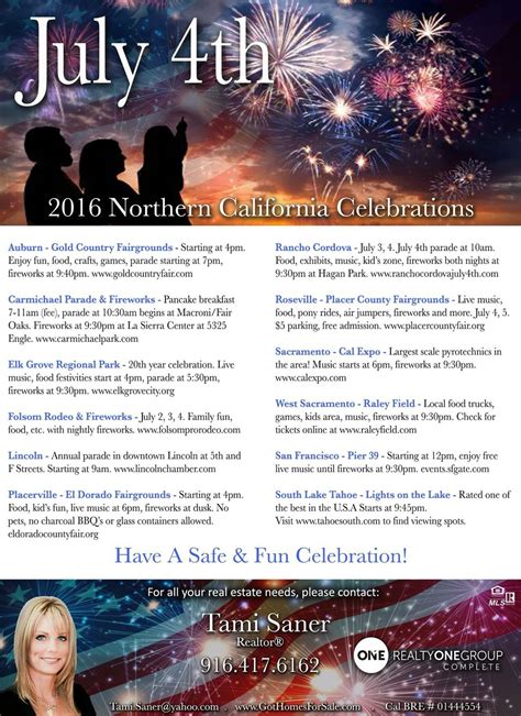 A Flyer For The Fourth Annual Celebration With Fireworks In The Sky And