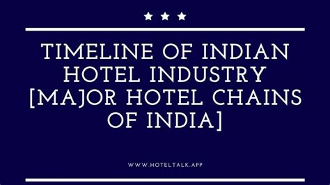 Timeline Of Indian Hotel Industry Major Hotel Chains Of India Hoteltalk For Hoteliers