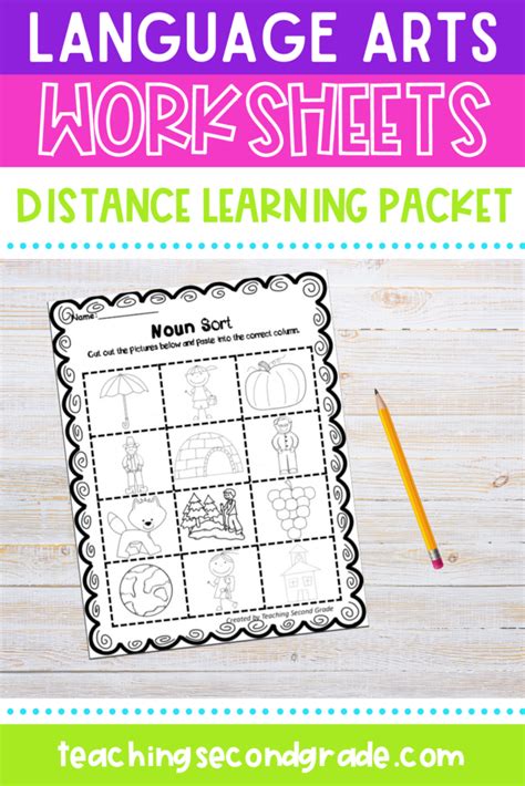 Language Arts Worksheets Distance Learning Packet - Teaching Second Grade