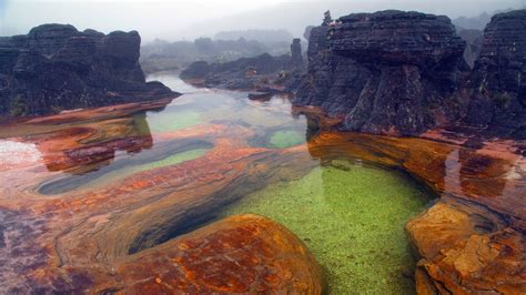 Nature Landscape Mount Roraima Venezuela Mountains Water Rock