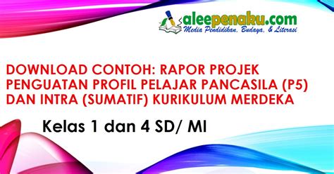 Download Contoh Rapor Projek Penguatan Profil Pelajar Pancasila P5 Dan