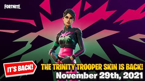The Trinity Trooper Skin Is Back Fortnite Item Shop November 29th