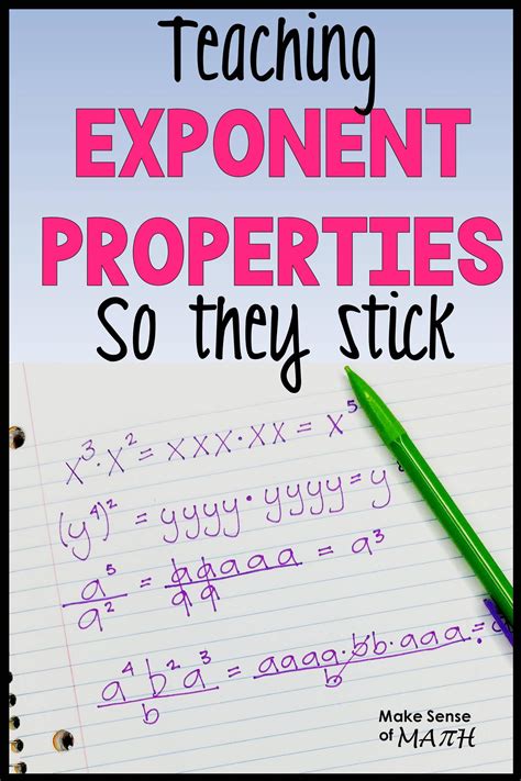 Great Blog About Teaching Exponent Properties And Exponent Rules So