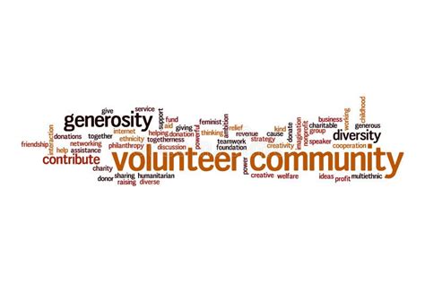 Volunteer Community Word Cloud Concept Stock Illustration