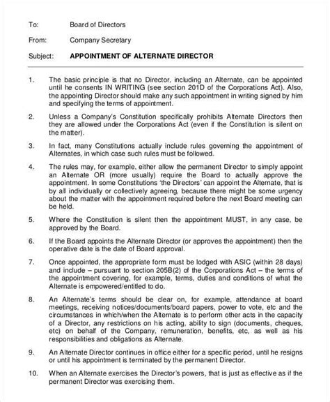 Letter Of Appointment Of Additional Director In Private Company