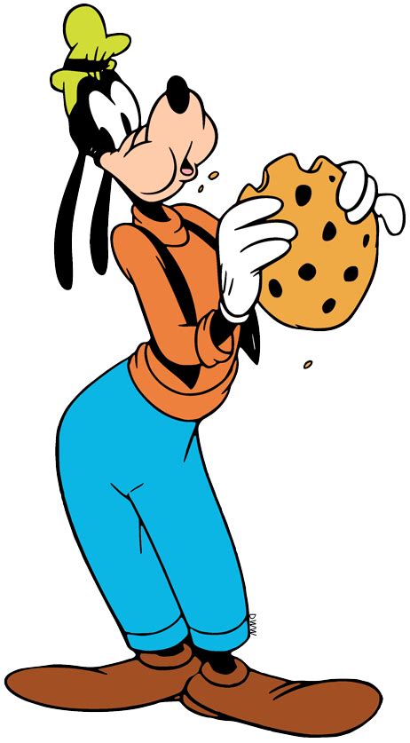 Clip Art Of Goofy Eating A Chocolate Chip Cookie Disney Goofy Disney