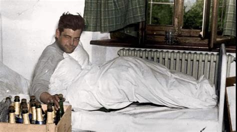 captain lewis nixon of easy company 101st airborne wakes up after a long night of celebrating