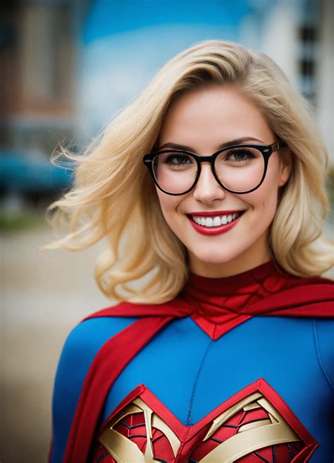 Lexica Blonde Glasses Smile Superhero