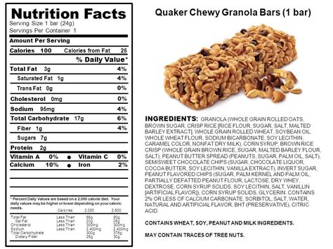 Quaker Chewy Granola Bars Nutritional Info Besto Blog