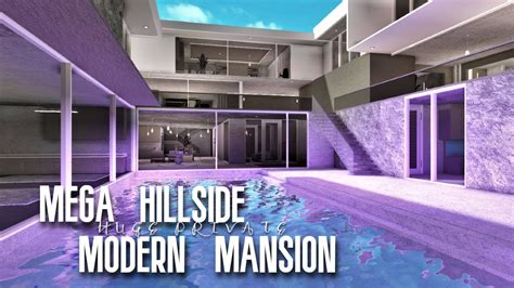 Huge Hillside Private Modern Mansion Roblox Bloxburg Youtube