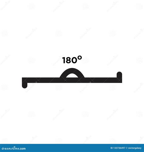 180 Degrees Angle Icon Vector Sign And Symbol Isolated On White