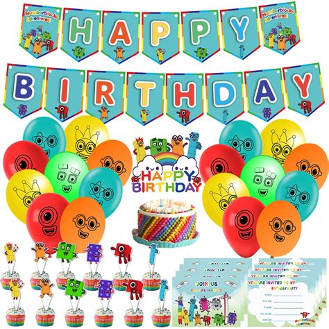 Buy Numberblocks Party Decorations Set Pcs Numberblocks Birthday Party Supplies Included Happy