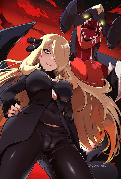 Cynthia And Garchomp Pokemon And 1 More Drawn By Goro Orb Danbooru