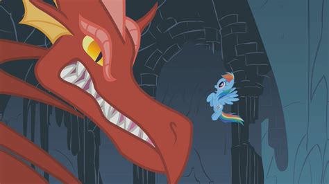 Image Dragon Growls At Rainbow Dash S01e07png My Little Pony