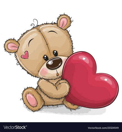 Stylized Teddy Bear With Hearts Clip Art At Vector Clip Art Images
