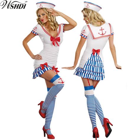 Sexy White Sailor Costume Women Halloween Party Navy Fancy Dress