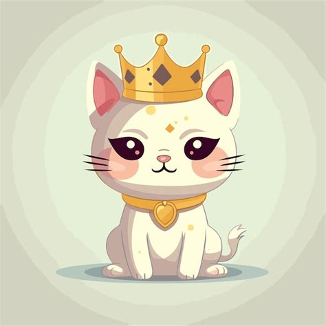 Premium Vector Cartoon Cat Wearing Golden Crown