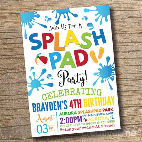 Splash Park Free Printable Invitations