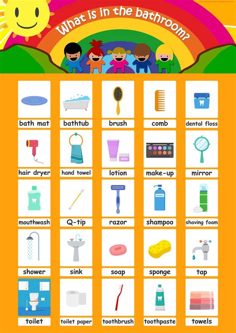 Free Bathroom Vocabulary Flashcards