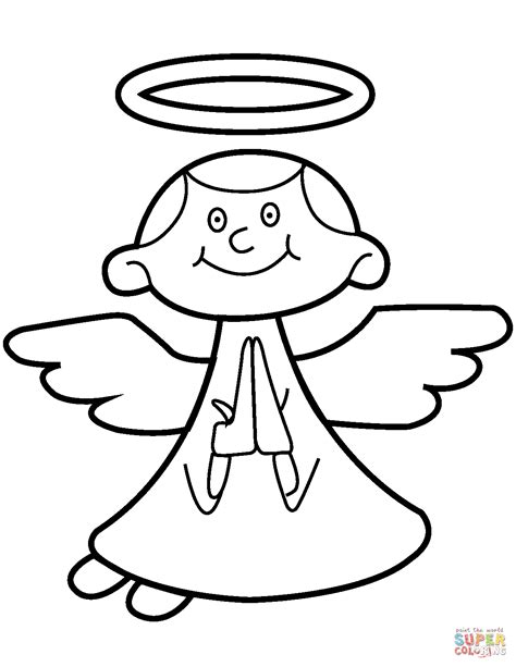 Cute Cartoon Angel Coloring Page Free Printable Coloring Pages