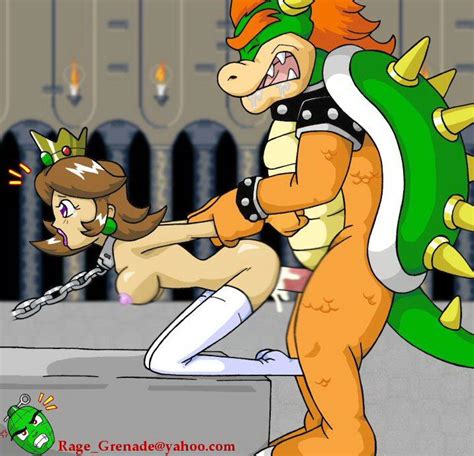 Rule 34 Arched Back Arms Held Back Bent Over Bondage Bowser Breasts Brown Hair Chains Collar