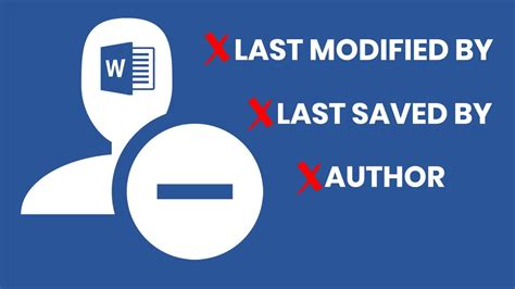 How To Remove Last Modified By Author In Ms Word Document Youtube