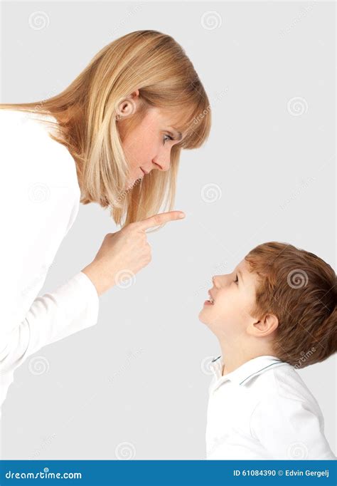 Mother Scolding Her Son Stock Photo Image 61084390