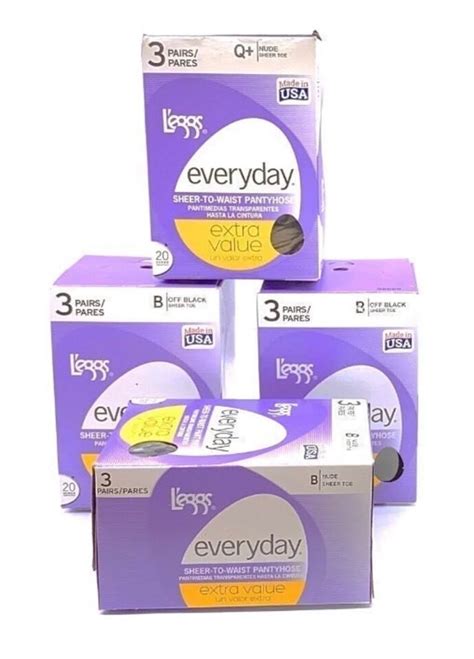 Boxes L Eggs Pack Everyday Sheer To Waist Pantyhose Pairs