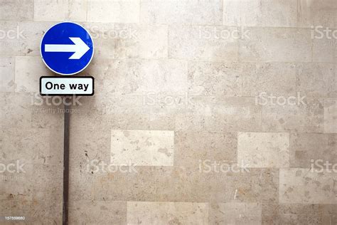One Way Arrow Sign With Copy Space Stock Photo Download Image Now