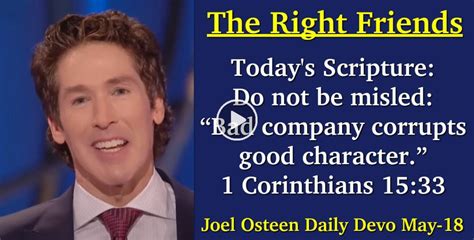 Joel Osteen May 18 2023 Daily Devotional The Right Friends Todays