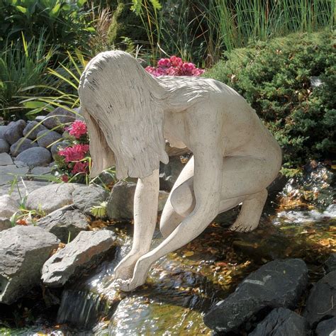 Garden Decorative Bathing Woman Naked Girl Statue Art Stone Sculpture My XXX Hot Girl