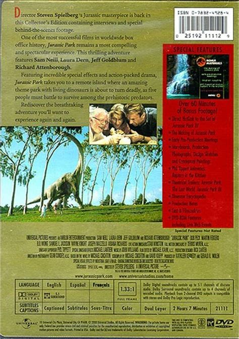 Jurassic Park Collectors Edition Fullscreen Dvd 1993 Dvd Empire