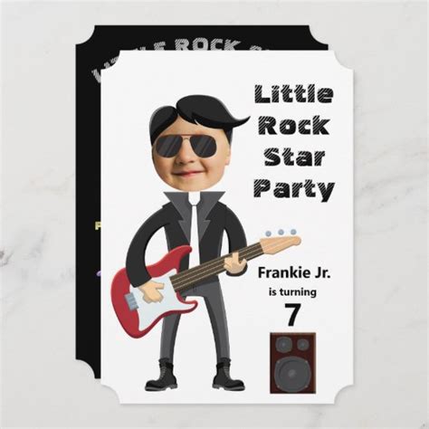Little Rock Star Guitar Birthday Invitation