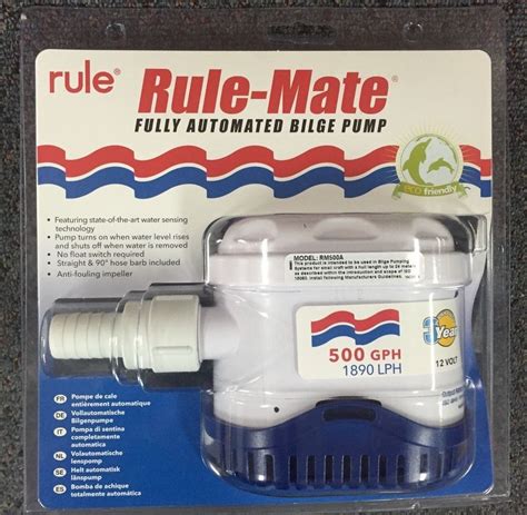 Automotive Boat Parts Fully Automatic 500 GPH 1890 LPH RULE MATE 12V